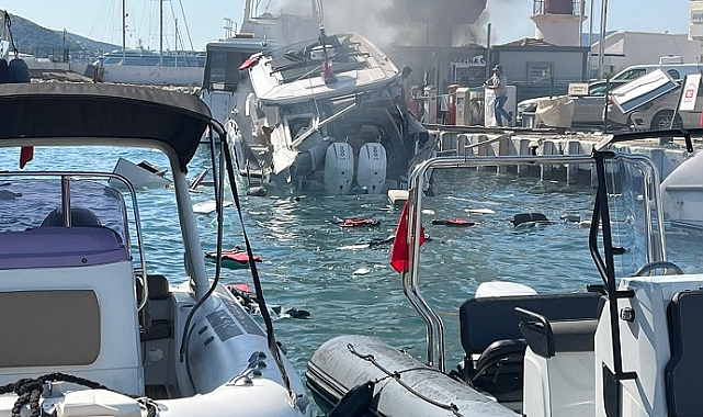Bodrum’da marinada akaryakıt alan yatta patlama: İki yaralı