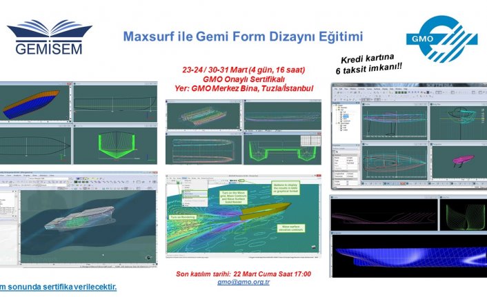 GEMİSEM, “Maxsurf ile Gemi Form Dizaynı Eğitimi” Düzenliyor