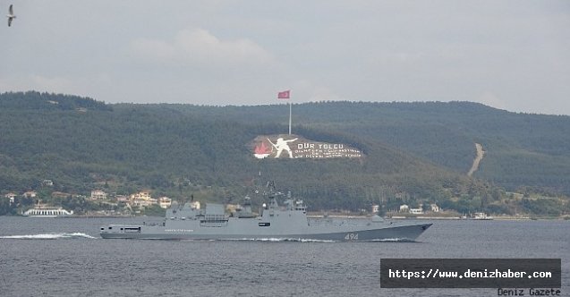 Rus savaş gemisi 'Admiral Grigorovich' Çanakkale Boğazı'ndan geçti!