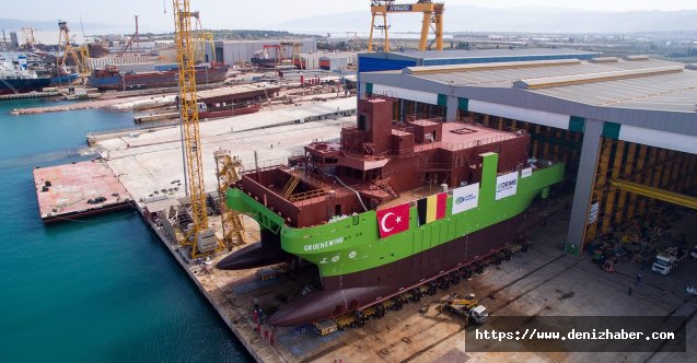 Cemre Tersanesi, DEME’ye ait ilk SOV Groene Wind’i denize indirdi