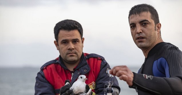 Ayağına misina takılan martı ile yardıma giderken arızalanan teknedeki 2 kişi kurtarıldı