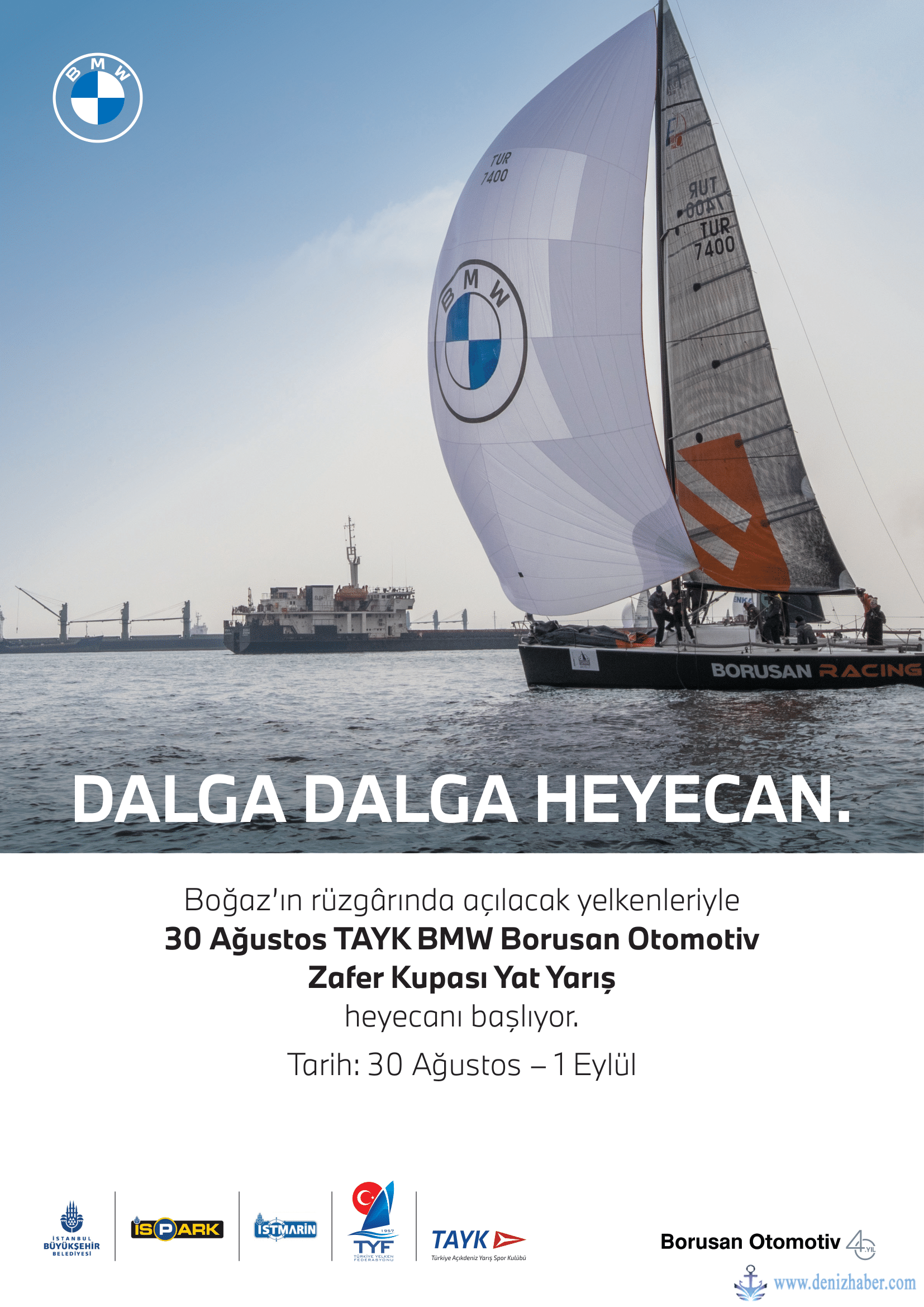 TAYK BMW Borusan Otomotiv Zafer Kupası Yat Yarışı 30 Ağustos'ta