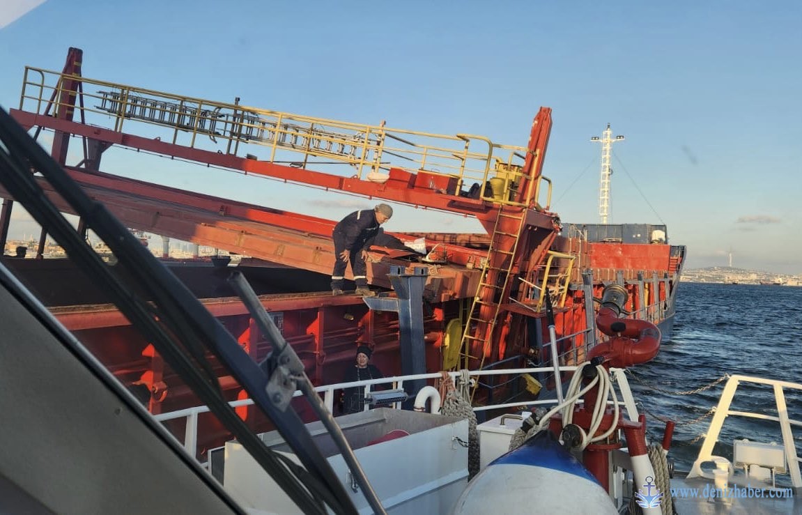 ANKA SUN gemisinin kreyni devrildi: 3 mürettebat yaralandı