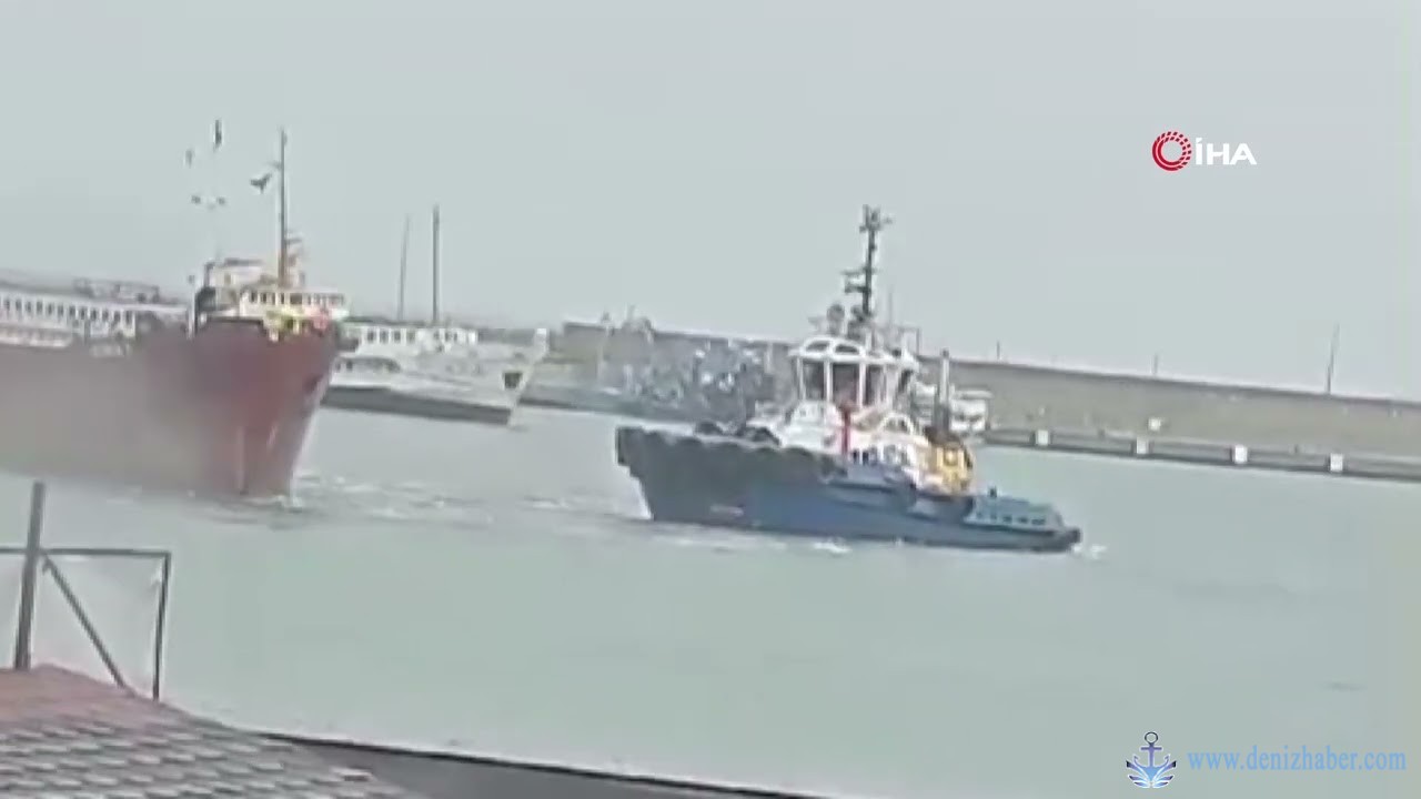 Bartın’da yük gemisi şiddetli rüzgarda sürüklendi