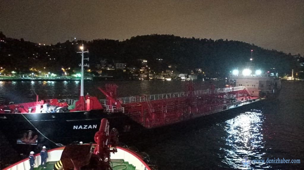 Nazan adlı tanker Boğaz'da tehlike yarattı